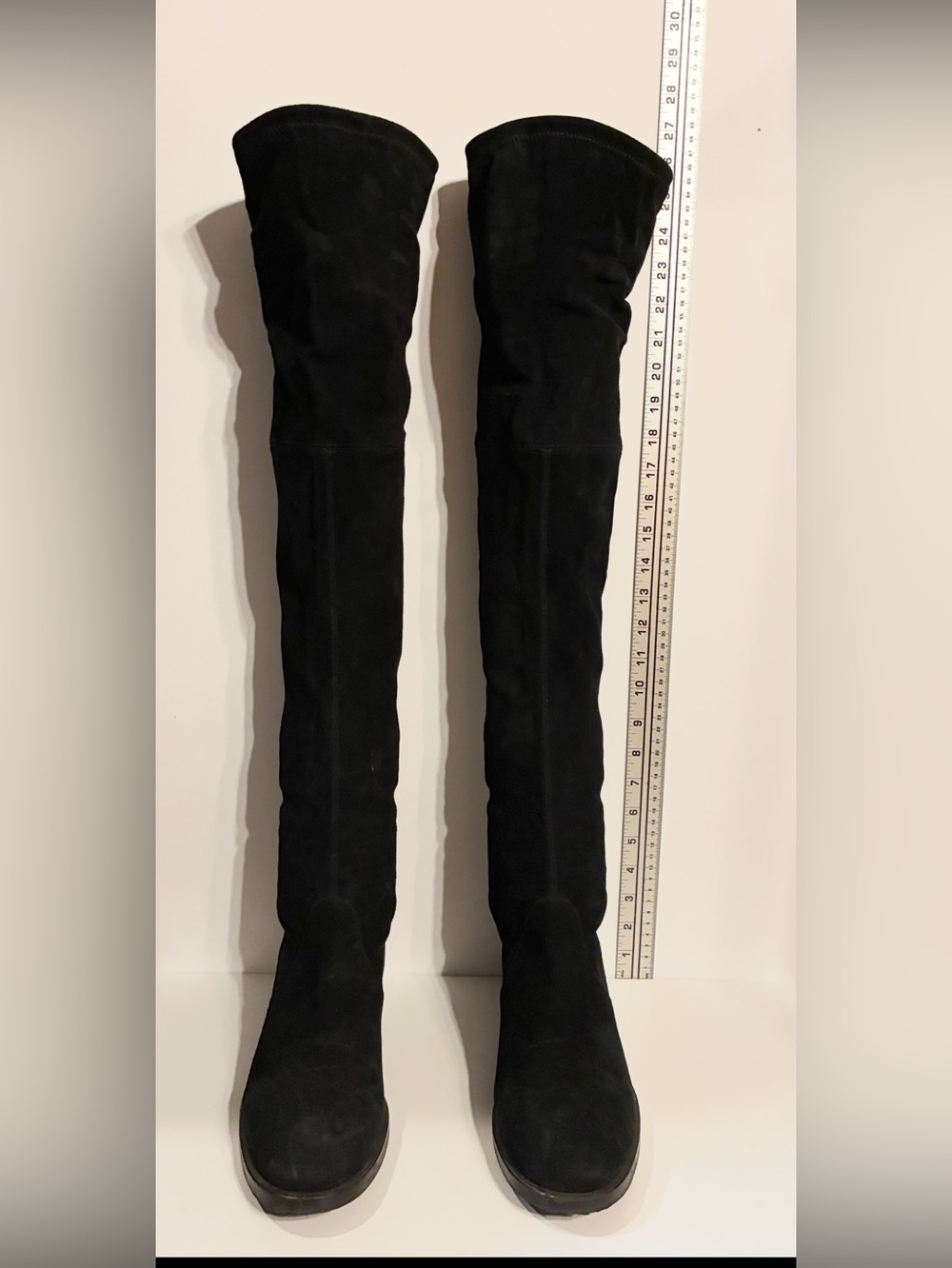 Stuart Weitzman Lowland Black Over-the-Knee Suede Boots Sz. 10B